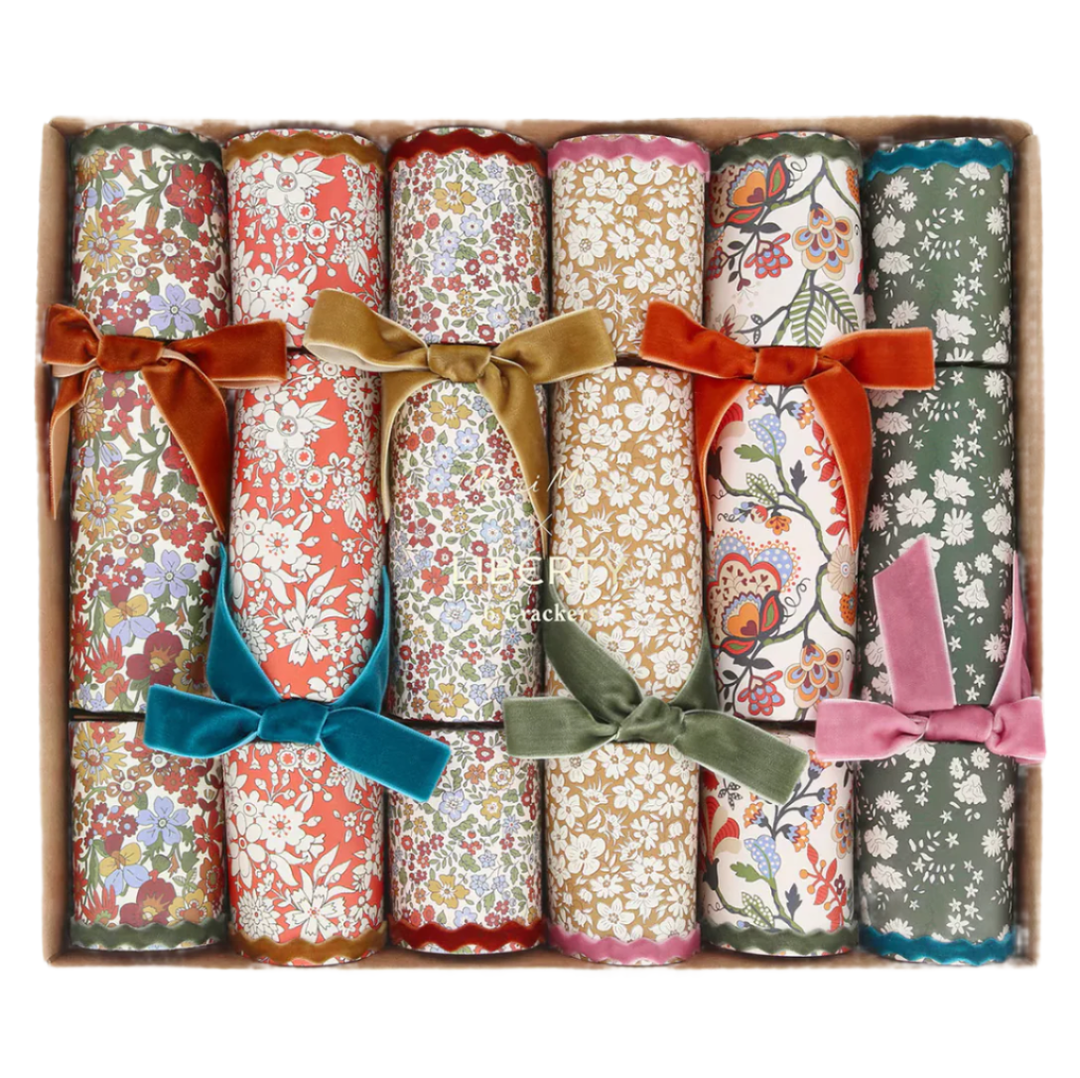 MERI MERI X LIBERTY FALL CRACKERS WITH VELVET BOWS Meri Meri Thanksgiving Favors & Crackers MERI MERI X LIBERTY FALL CRACKERS WITH VELVET BOWS Bonjour Fete - Party Supplies