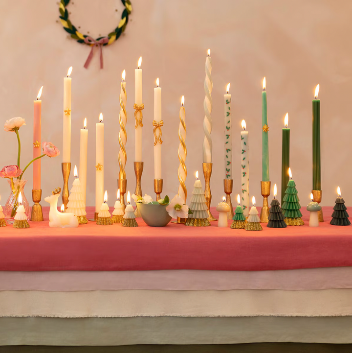 FESTIVE PATTERN TABLE CANDLES Meri Meri Christmas Holiday Kitchen & Entertaining FESTIVE PATTERN TABLE CANDLES Bonjour Fete - Party Supplies