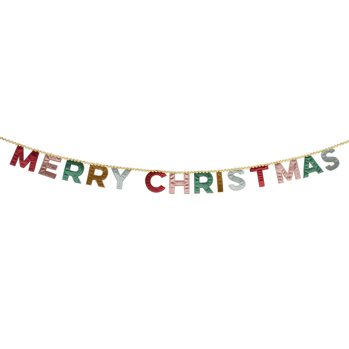 MERRY CHRISTMAS VELVET PENNANT GARLAND Meri Meri Christmas Holiday Party Decorations MERRY CHRISTMAS VELVET PENNANT GARLAND Bonjour Fete - Party Supplies