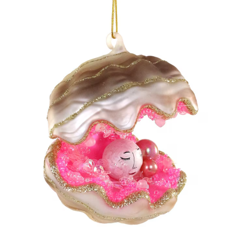 OYSTER WITH PEARL GLASS ORNAMENT BY CODY FOSTER Cody Foster Co. Christmas Ornament OYSTER WITH PEARL GLASS ORNAMENT BY CODY FOSTER Bonjour Fete - Party Supplies