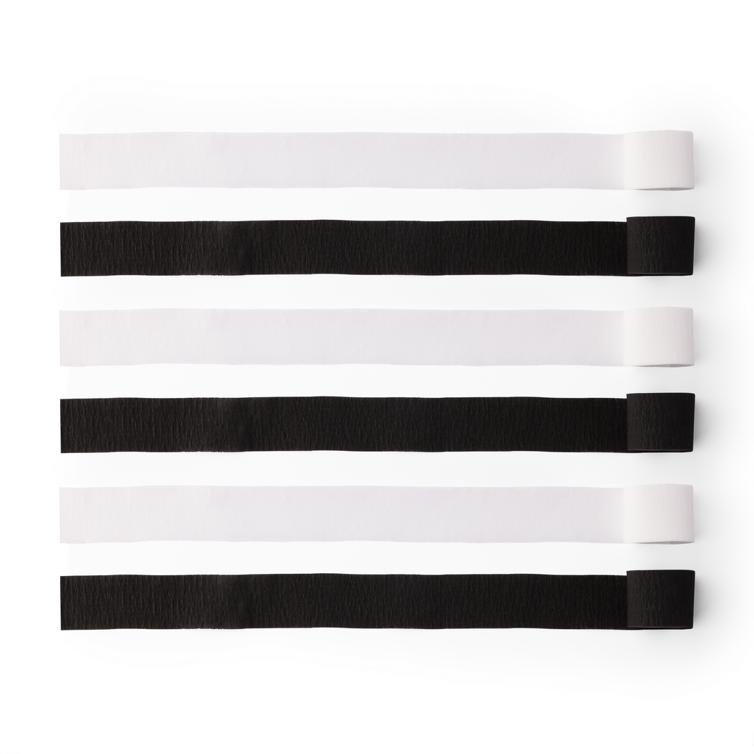 BLACK AND WHITE STREAMERS Bonjour Fete Garlands & Banners BLACK AND WHITE STREAMERS Bonjour Fete - Party Supplies
