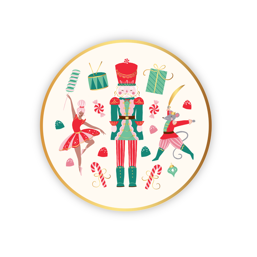 WHIMSICAL NUTCRACKER DESSERT PLATES Bonjour Fete Plates WHIMSICAL NUTCRACKER DESSERT PLATES Bonjour Fete - Party Supplies