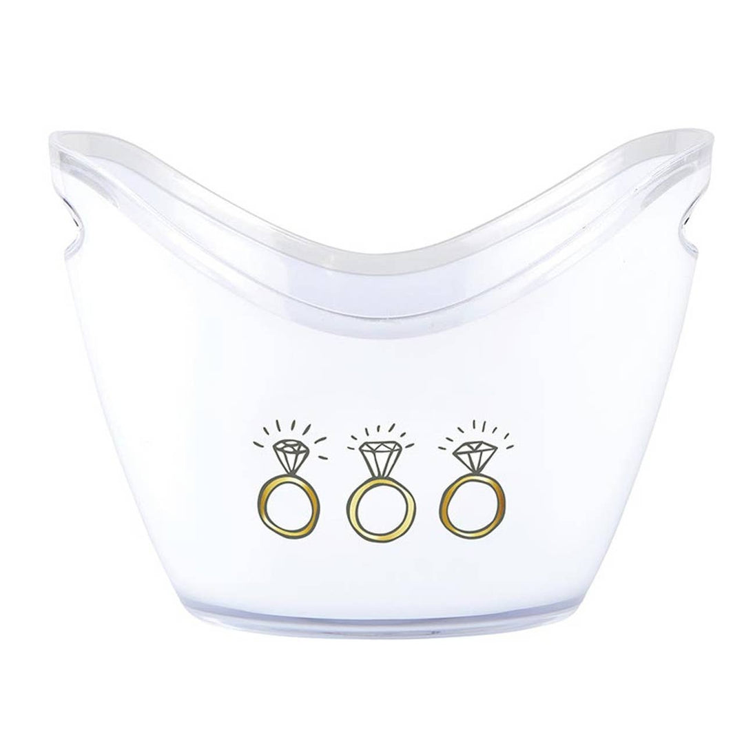 Acrylic Beverage Bucket - Rings: Acrylic / 10.8" x 8" x 8" Dia Slant Collections by Creative Brands Acrylic Beverage Bucket - Rings: Acrylic / 10.8" x 8" x 8" Dia Bonjour Fete - Party Supplies