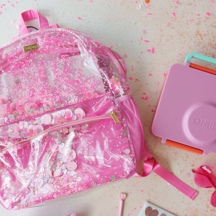 PINK PARTY CONFETTI BACKPACK Packed Party Backpack Bonjour Fete - Party Supplies