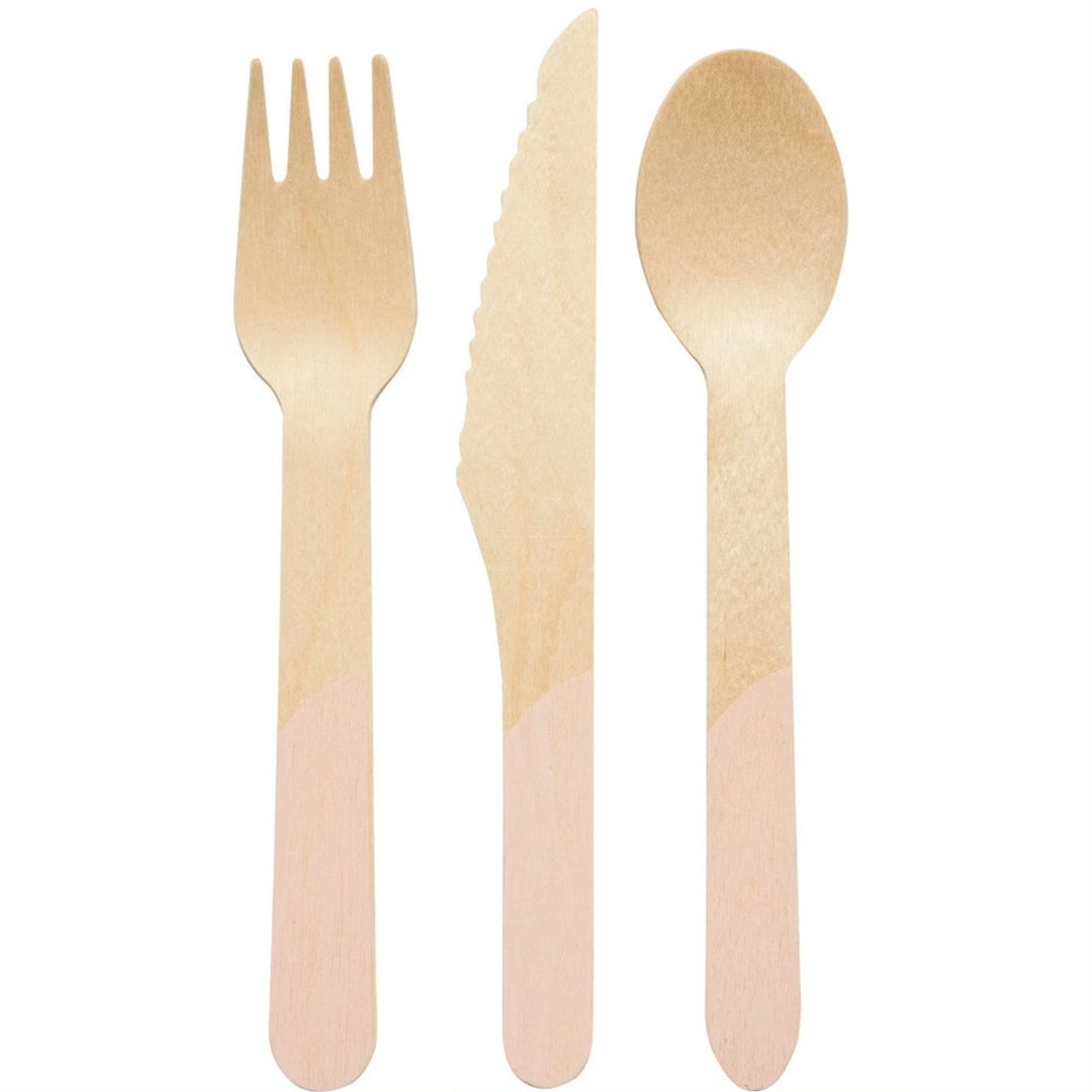 Blush Wooden Cutlery Bonjour Fete Party Supplies Eco-conscious Cutlery