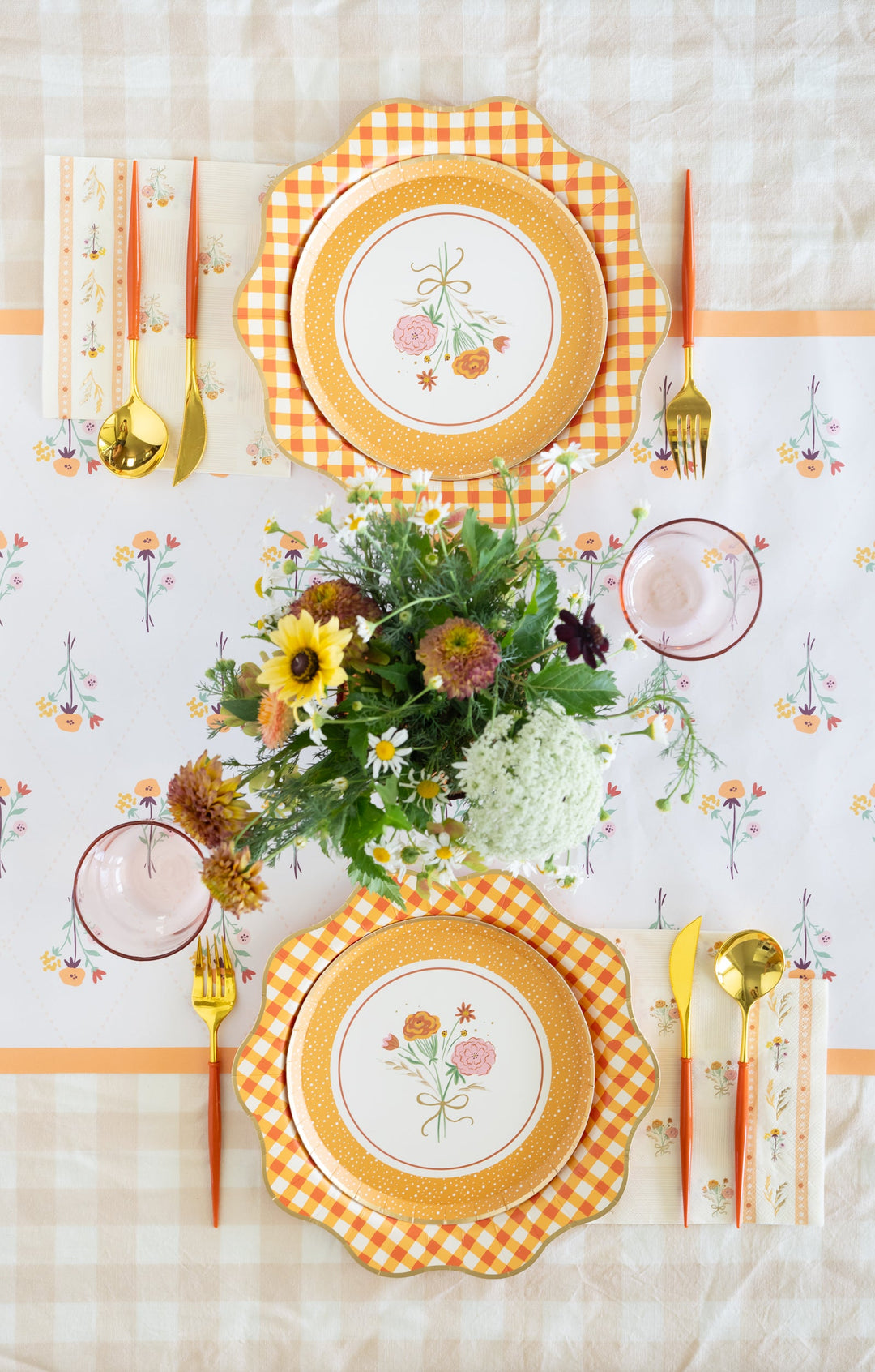 thanksgiving party supplies featuring cozy fall florals.