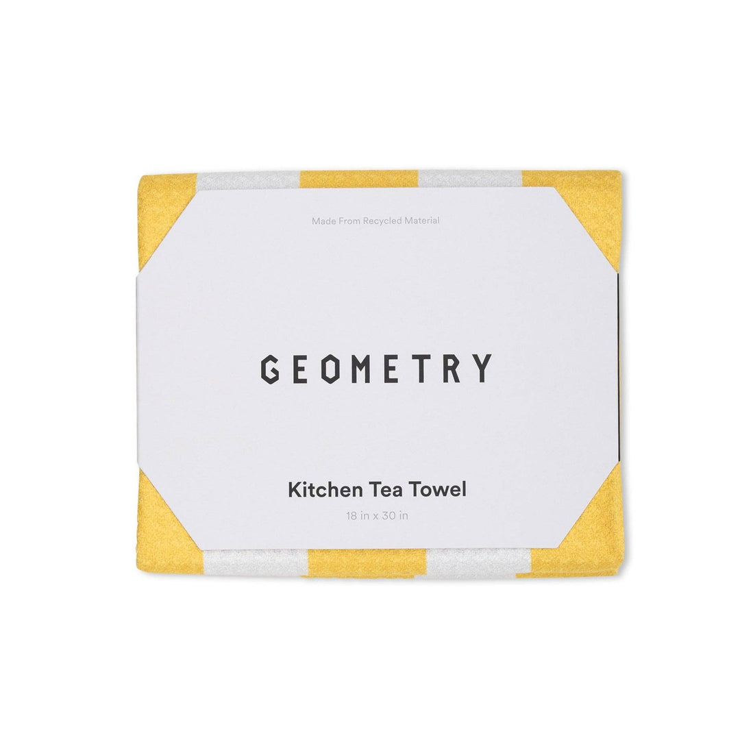 Summer Bold Yellow Tea Towel Geometry Bonjour Fete - Party Supplies