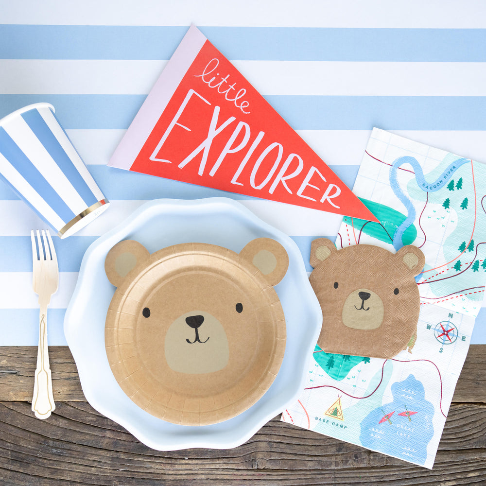 WOODLAND BEAR NAPKINS Meri Meri Cups WOODLAND BEAR NAPKINS Bonjour Fete - Party Supplies