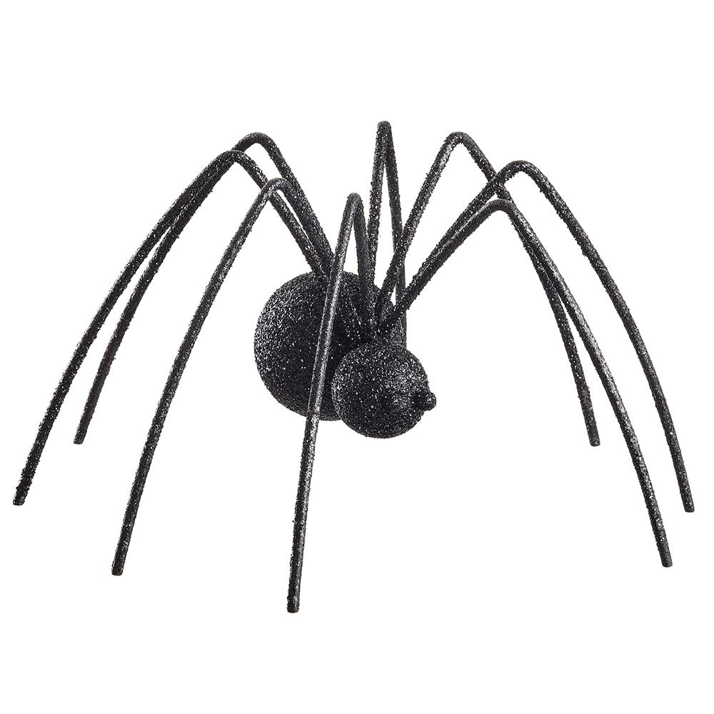 BLACK GLITTER SPIDER DECORATION Allstate Floral Halloween Home Decor BLACK GLITTER SPIDER DECORATION Bonjour Fete - Party Supplies