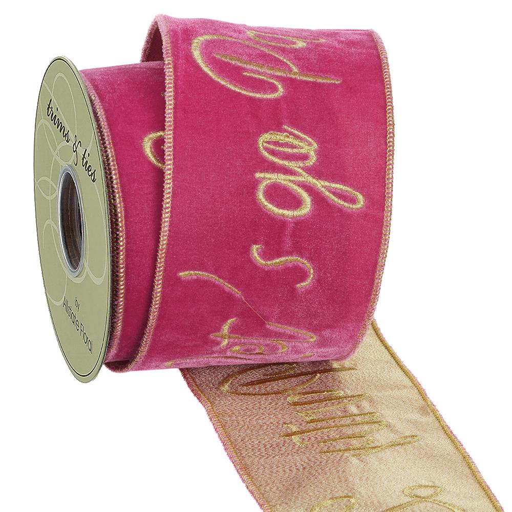 LET'S GO PARTY VELVET RIBBON Allstate Floral Gift Wrapping LET'S GO PARTY VELVET RIBBON Bonjour Fete - Party Supplies