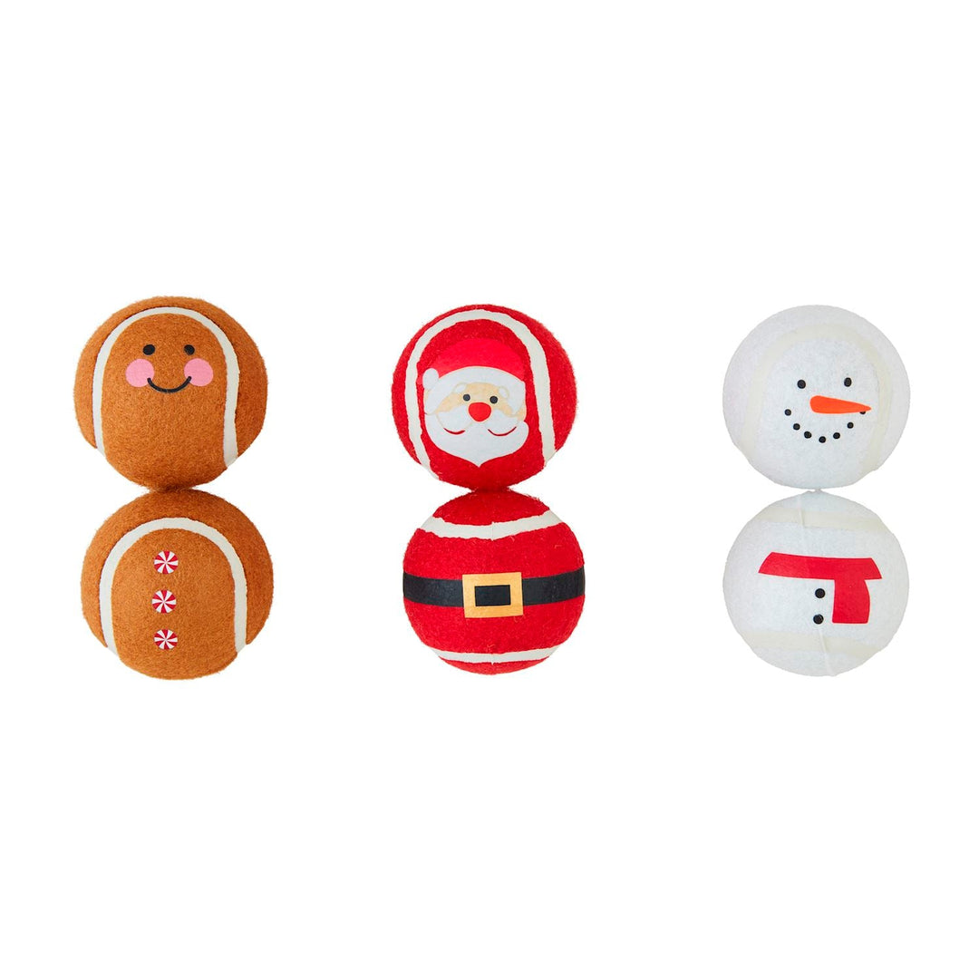 CHRISTMAS TENNIS BALL SET Mud Pie Stocking Stuffers & Holiday Party Favors Bonjour Fete - Party Supplies