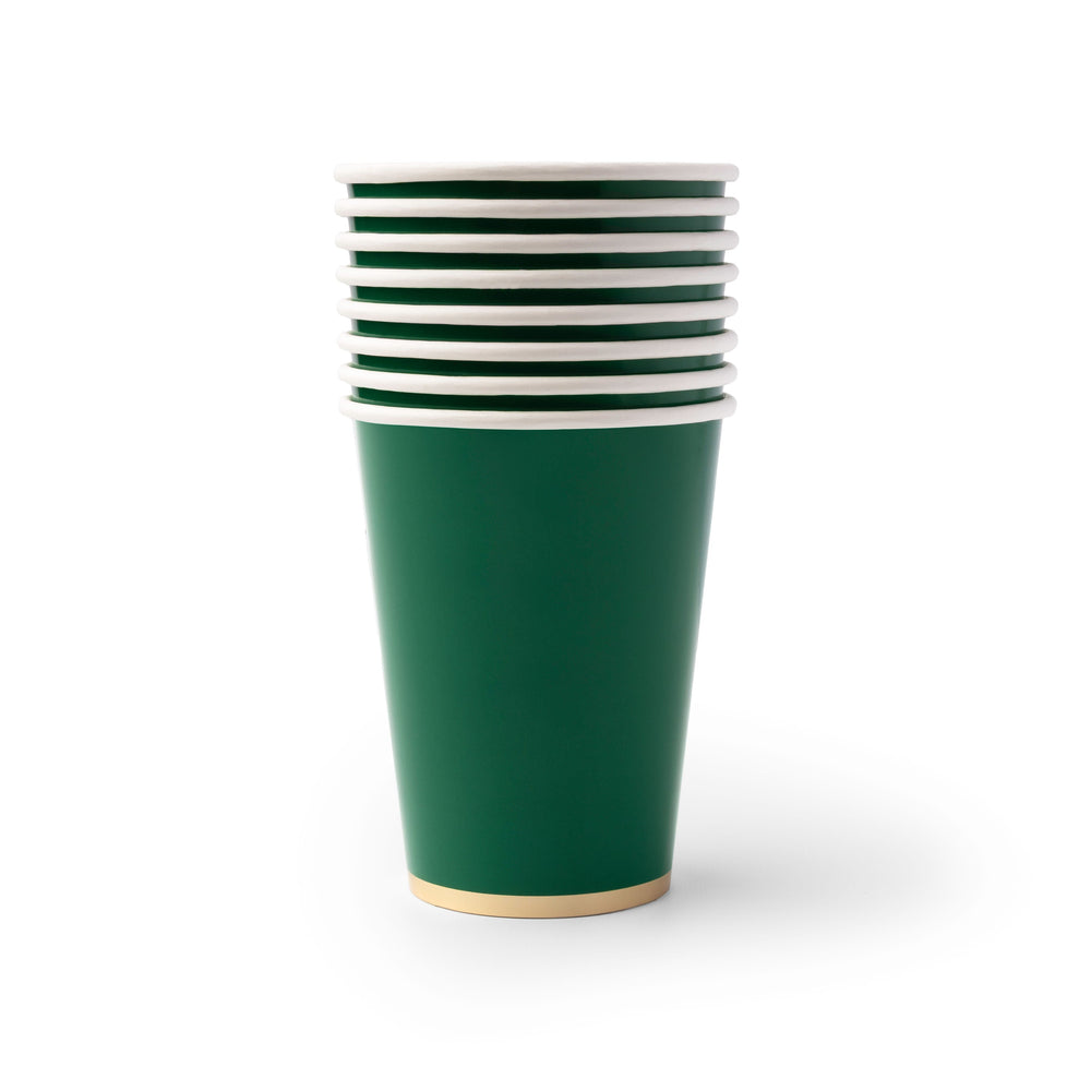 EMERALD GREEN SIGNATURE CUPS Bonjour Fete Cups EMERALD GREEN SIGNATURE CUPS Bonjour Fete - Party Supplies