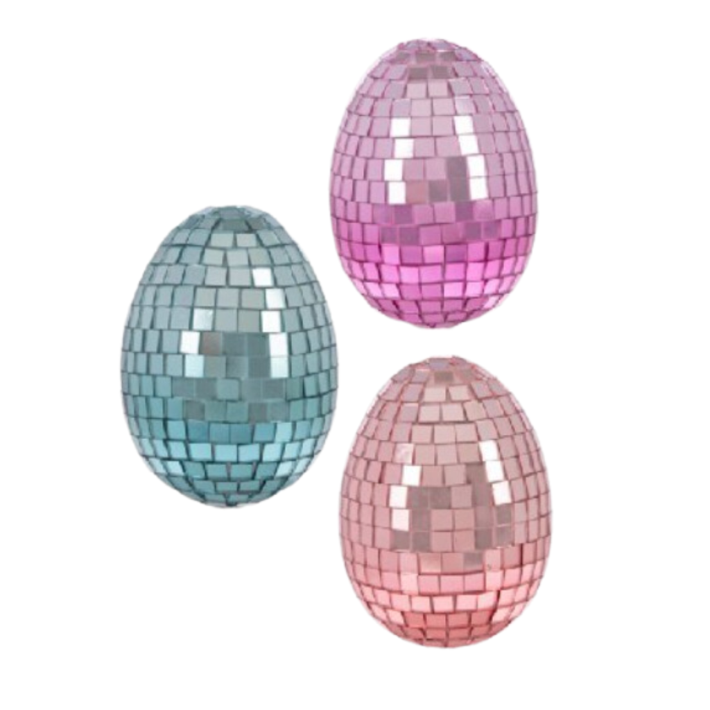 OMBRE DISCO EGG FIGURINE Ganz Easter Home OMBRE DISCO EGG FIGURINE Bonjour Fete - Party Supplies