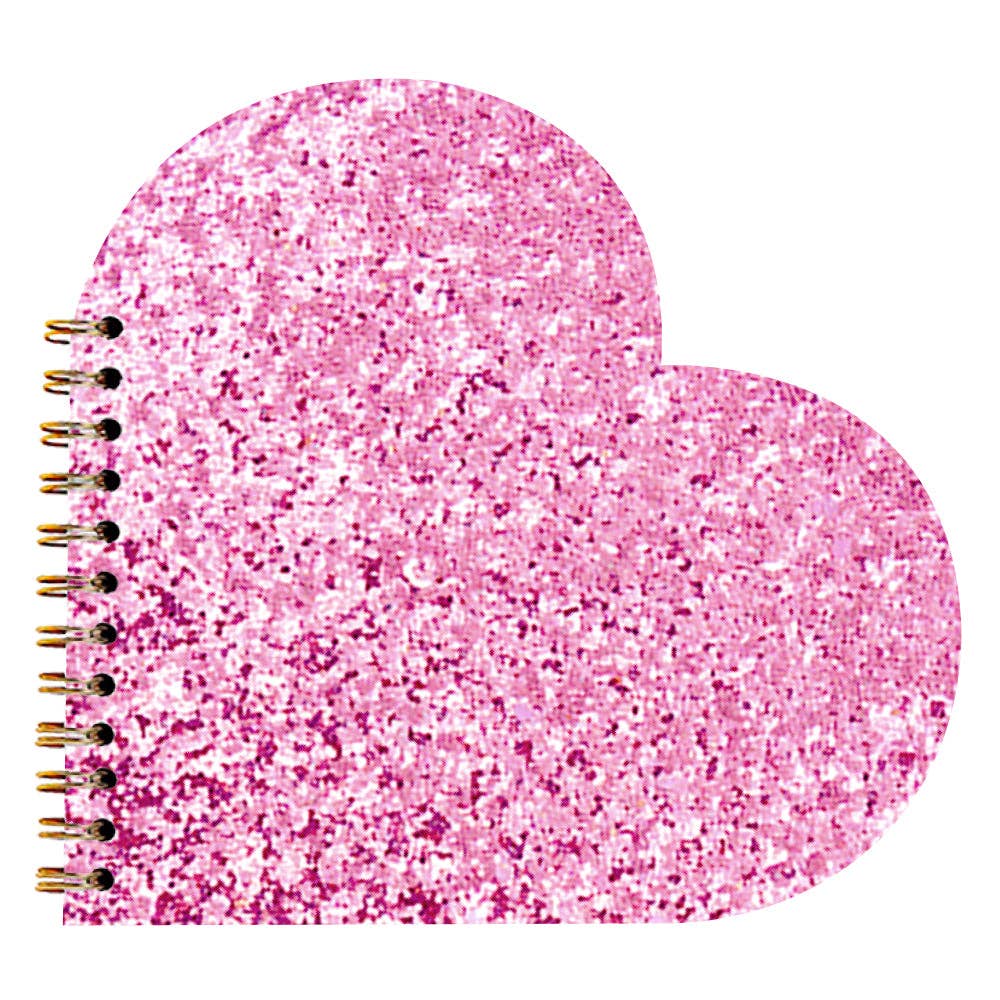 Notebook | Pink Glitter Heart Shaped Notebook soiree-sisters Notebook | Pink Glitter Heart Shaped Notebook Bonjour Fete - Party Supplies