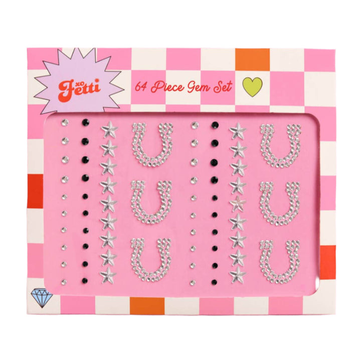 Texas Hold 'Em Gem Set - 64 adhesive face gems xo, Fetti Texas Hold 'Em Gem Set - 64 adhesive face gems Bonjour Fete - Party Supplies