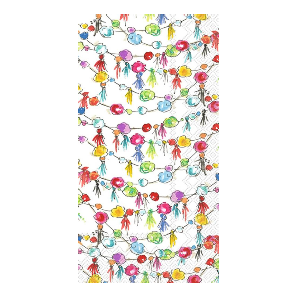 FIESTA GARLAND NAPKINS Boston International Napkins GUEST TOWEL - 8.25" x 4.5" Bonjour Fete - Party Supplies