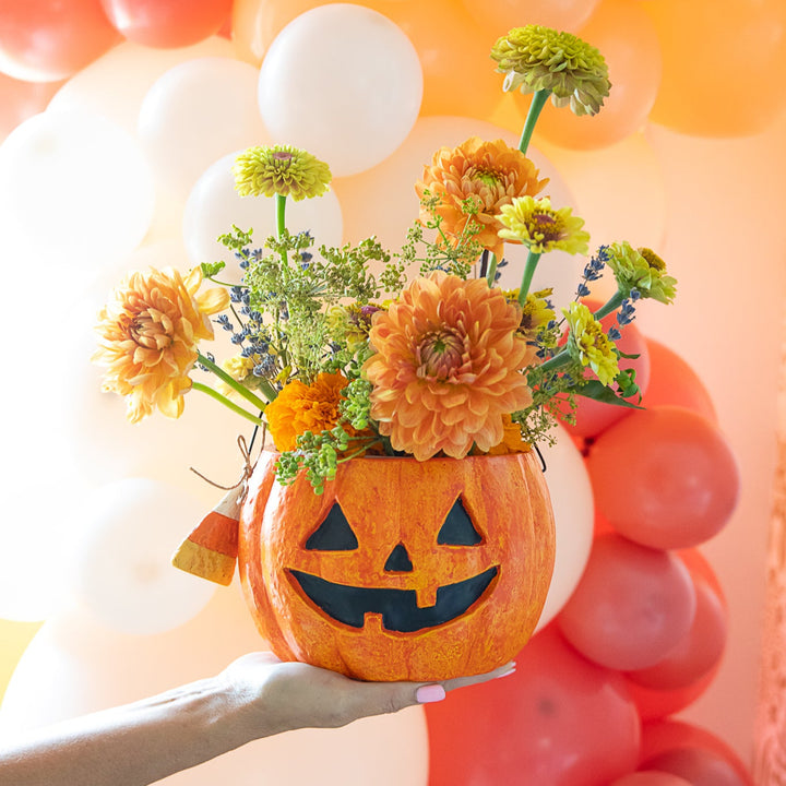 JACK-O-LANTERN TREAT BUCKET Mud Pie Halloween Home Decor JACK-O-LANTERN TREAT BUCKET Bonjour Fete - Party Supplies