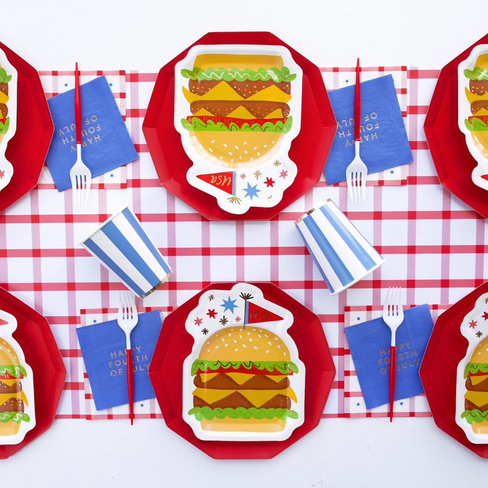 CHERRY RED GINGHAM TABLE RUNNER Bonjour Fête Table Covers & Placemats CHERRY RED GINGHAM TABLE RUNNER Bonjour Fete - Party Supplies
