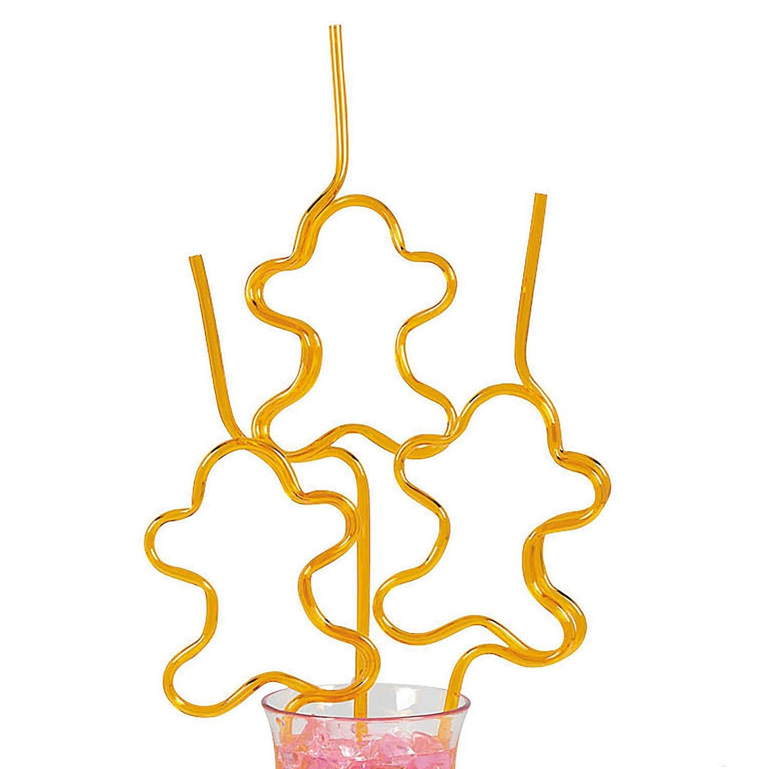 Gingerbread Man Silly Straw Bonjour Fete Party Supplies Christmas Holiday Party Supplies