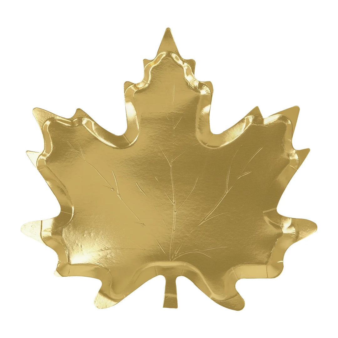 Gold Maple Leaf Plates Bonjour Fete Party Supplies Thanksgiving Party Supplies