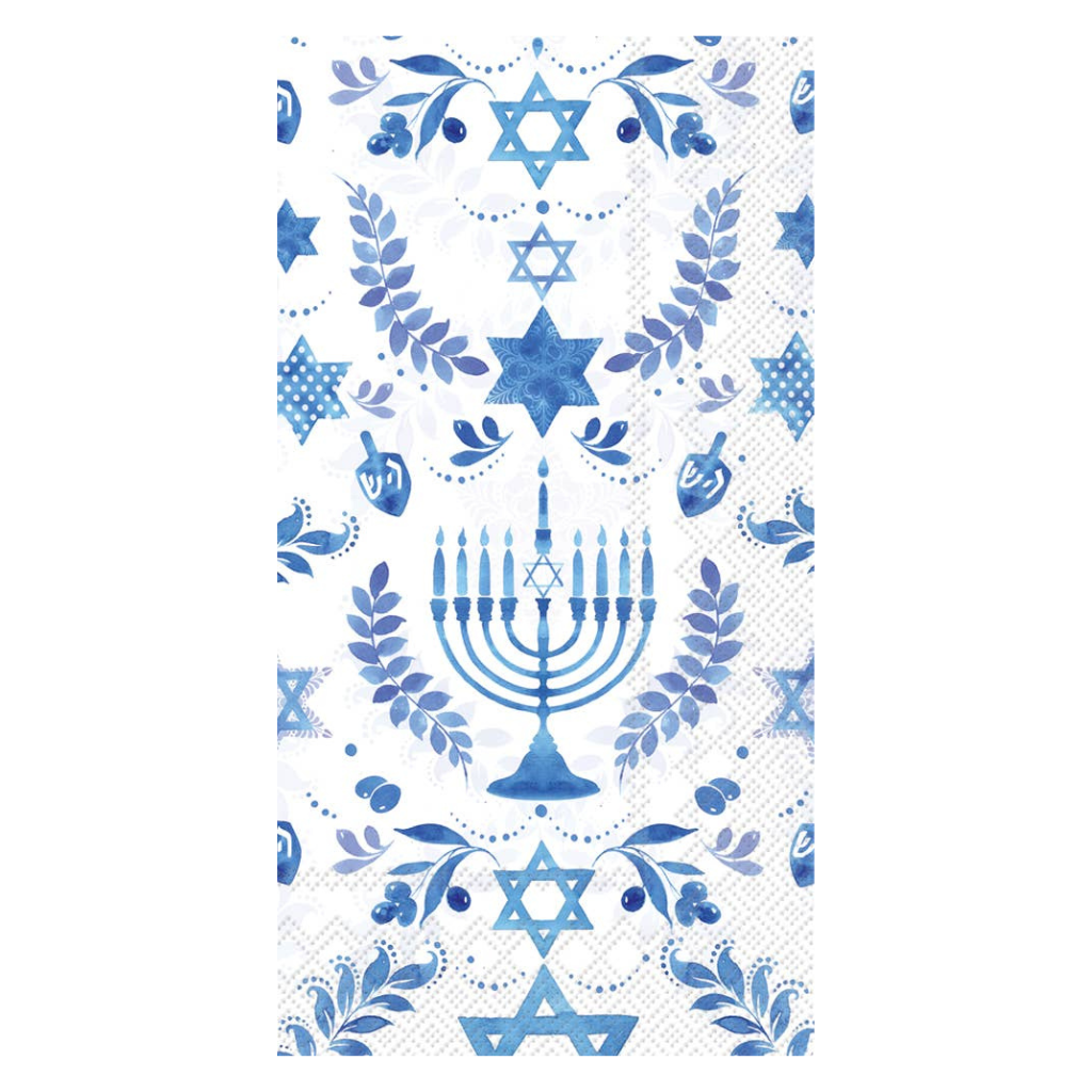 HANUKKAH PAPER GUEST TOWELS Boston International Hanukkah Bonjour Fete - Party Supplies