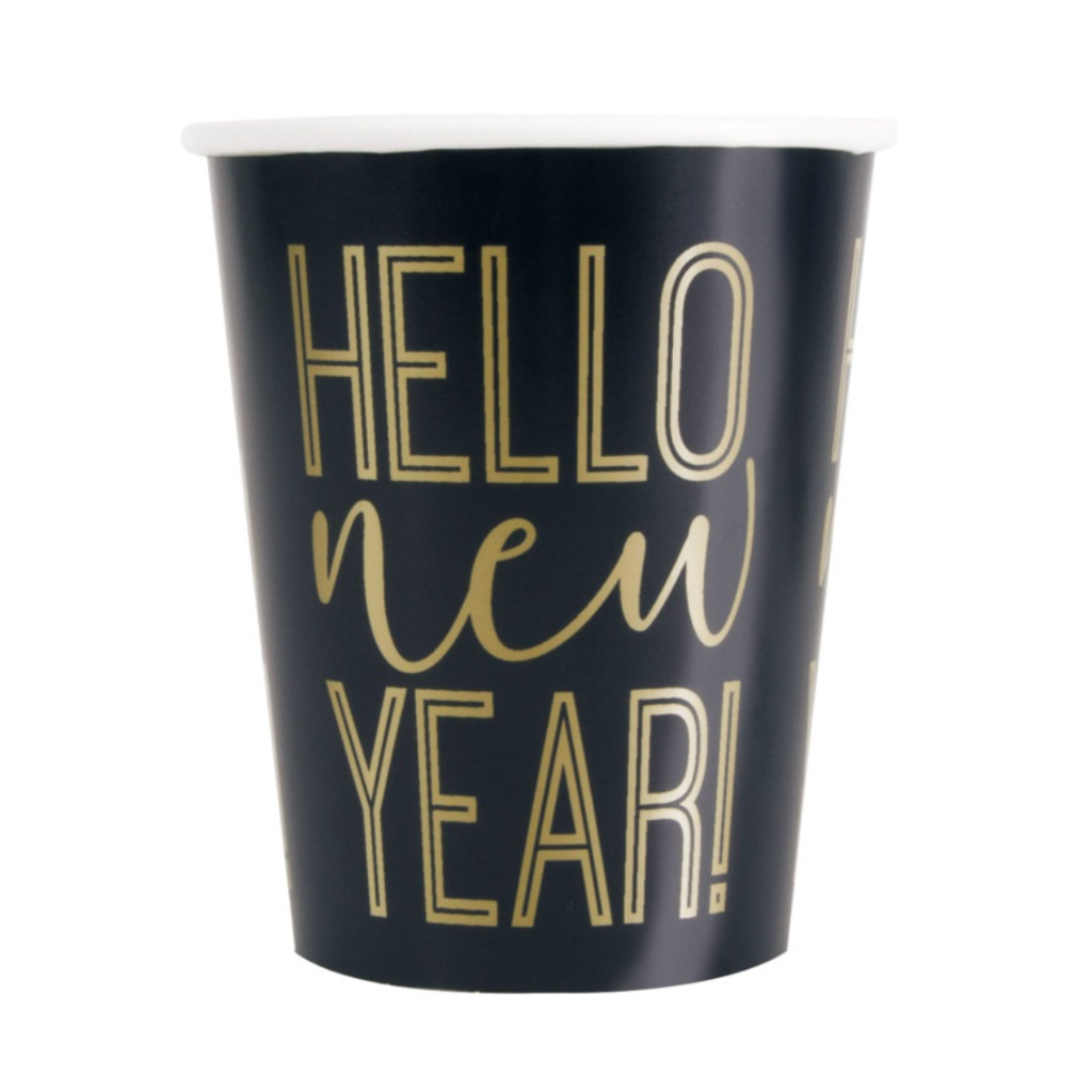 HELLO NEW YEAR PARTY CUPS Bonjour Fête  Bonjour Fete - Party Supplies