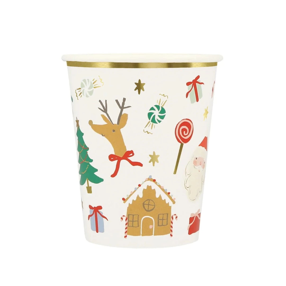 JOLLY CHRISTMAS CUPS Meri Meri Bonjour Fete - Party Supplies