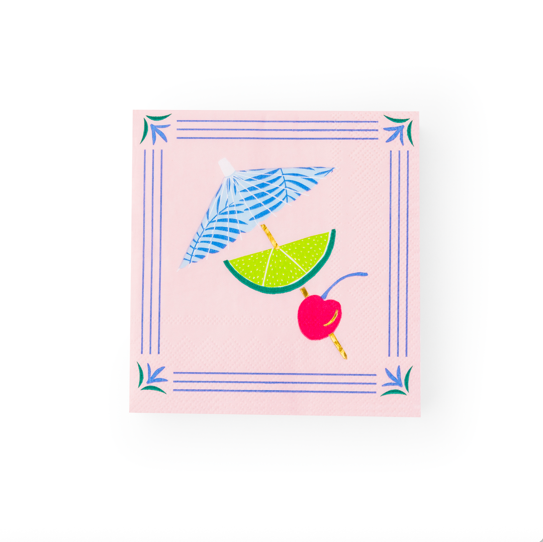 LUAU TROPICAL COCKTAIL NAPKINS Bonjour Fete Napkins LUAU TROPICAL COCKTAIL NAPKINS Bonjour Fete - Party Supplies