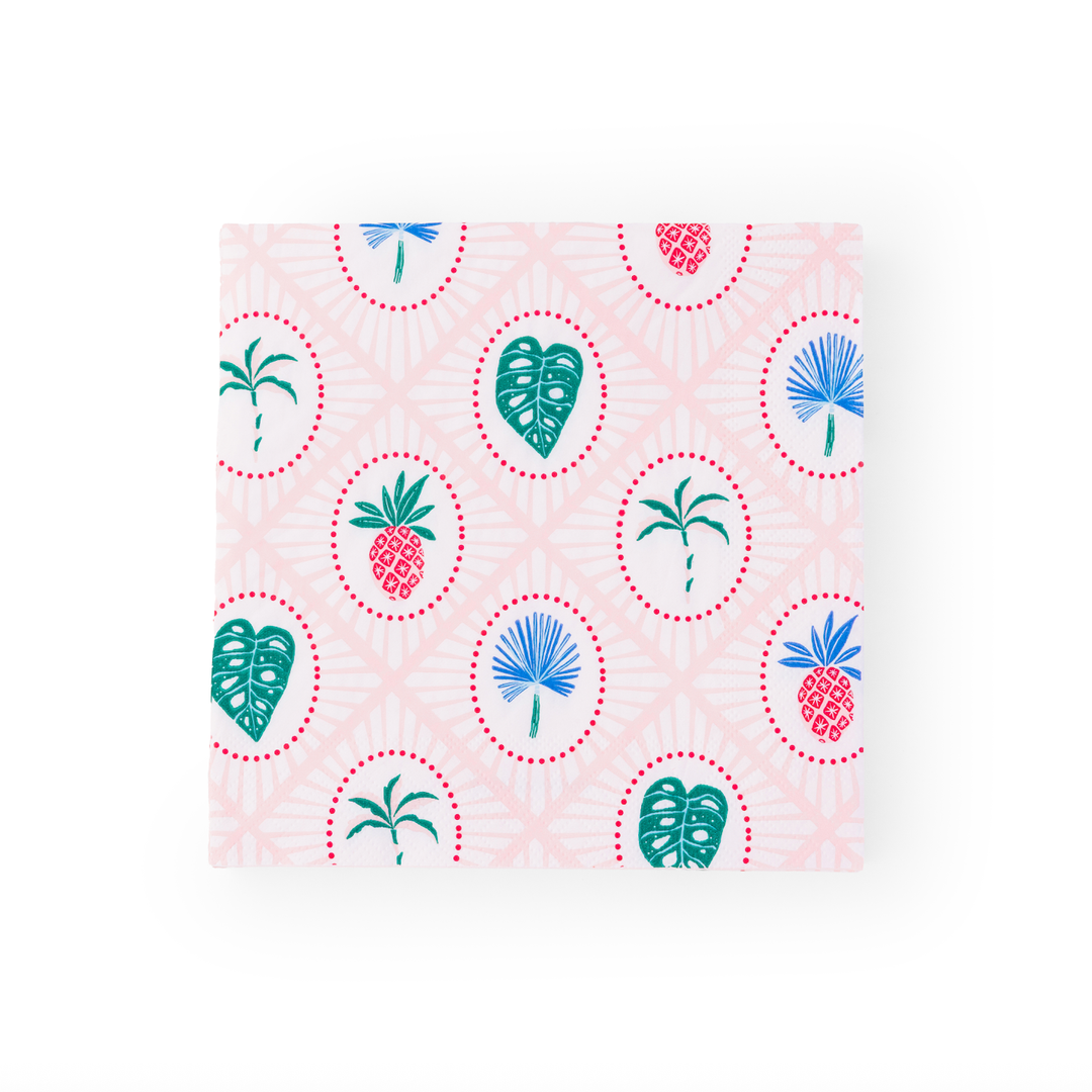 LUAU TROPICAL ICON LARGE NAPKINS Bonjour Fete Napkins LUAU TROPICAL ICON LARGE NAPKINS Bonjour Fete - Party Supplies
