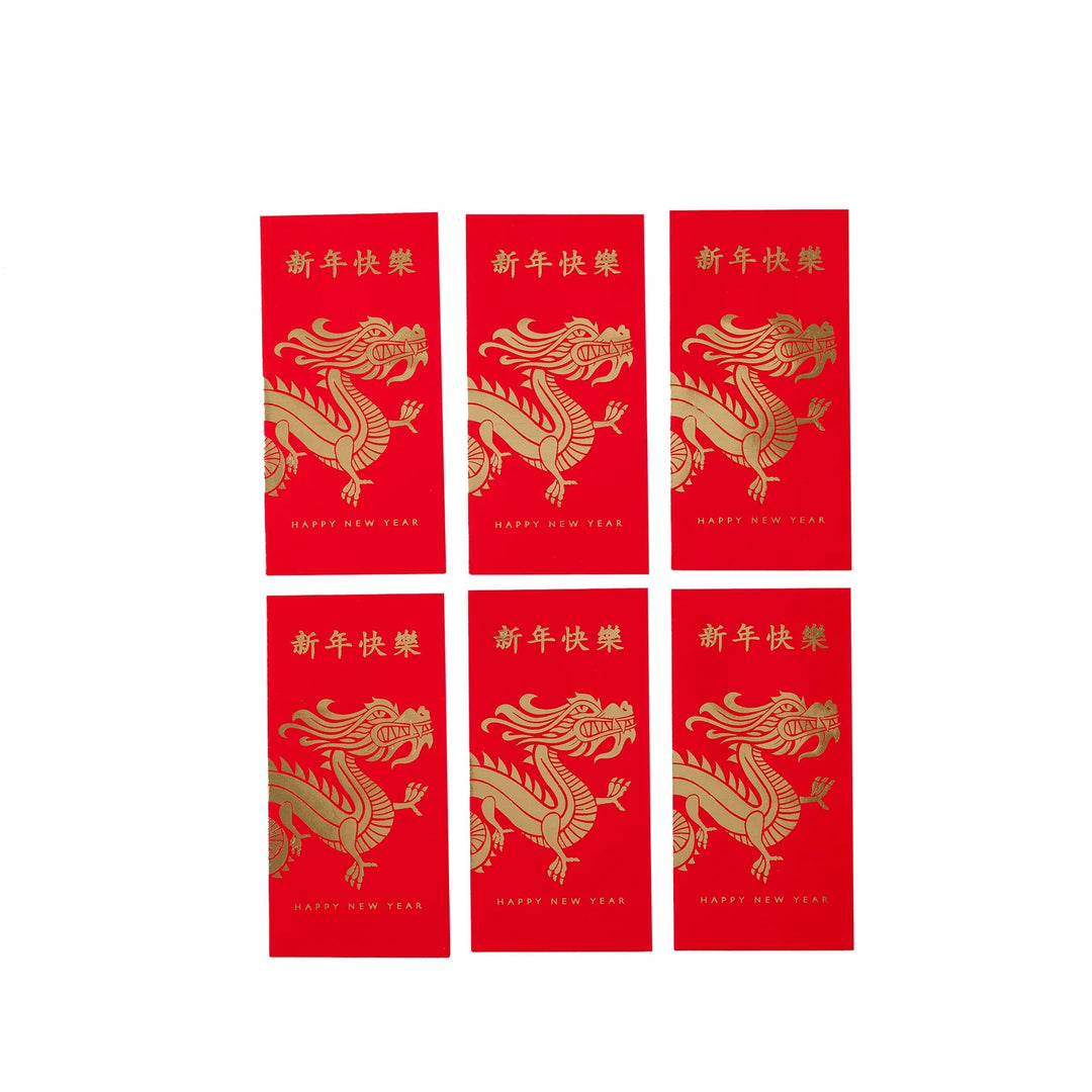 LUNAR NEW YEAR DRAGON RED ENVELOPES My Mind’s Eye Lunar New Year Bonjour Fete - Party Supplies