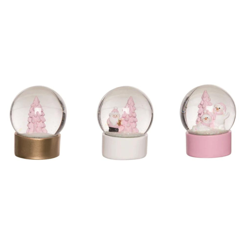 MINI PASTEL CHRISTMAS SNOWGLOBE Transpac Christmas Holiday Kitchen & Entertaining Bonjour Fete - Party Supplies
