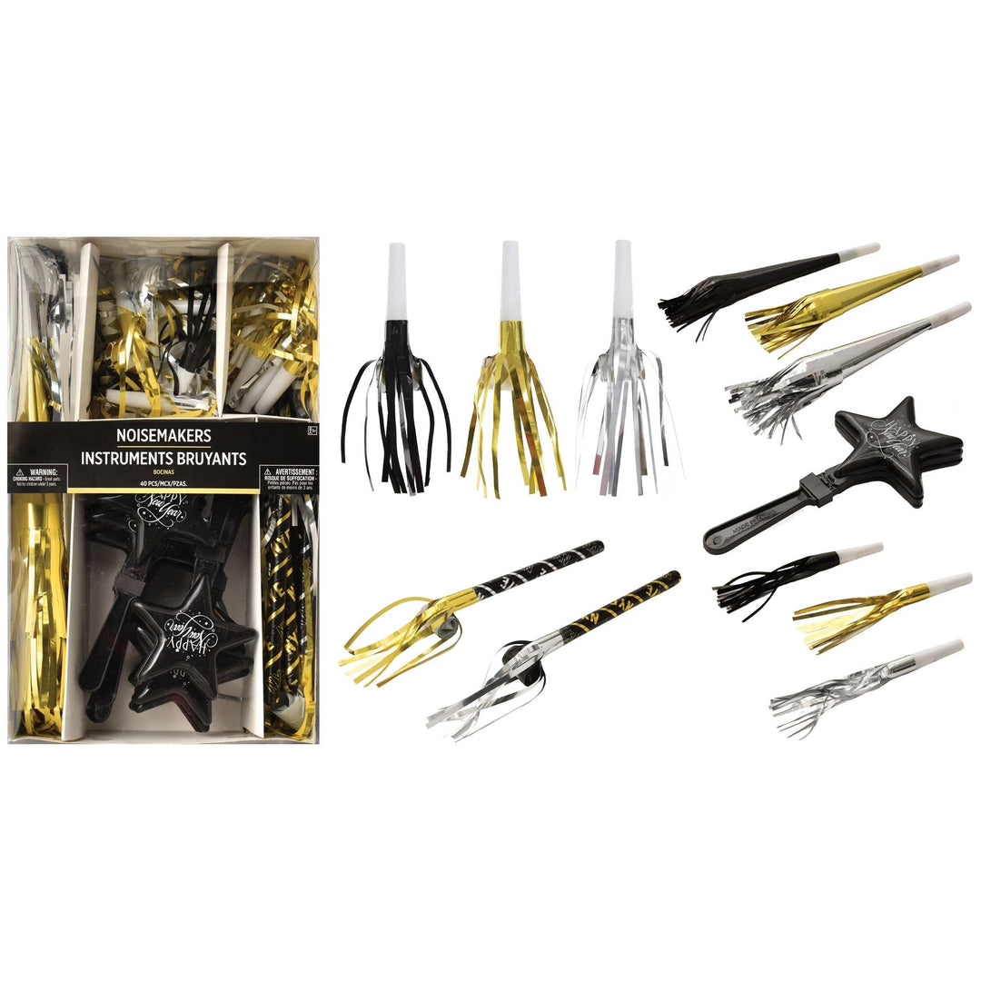 NEW YEAR'S EVE NOISEMAKER PARTY SET Amscan New Year's Eve Bonjour Fete - Party Supplies