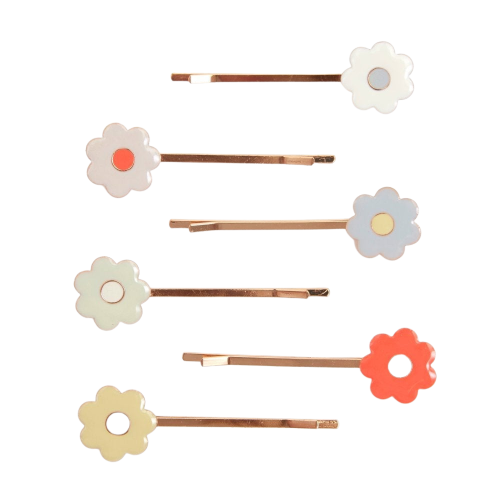 PASTEL DAISY SHAPED HAIR PINS Meri Meri Kid's Accessories & Costumes Bonjour Fete - Party Supplies