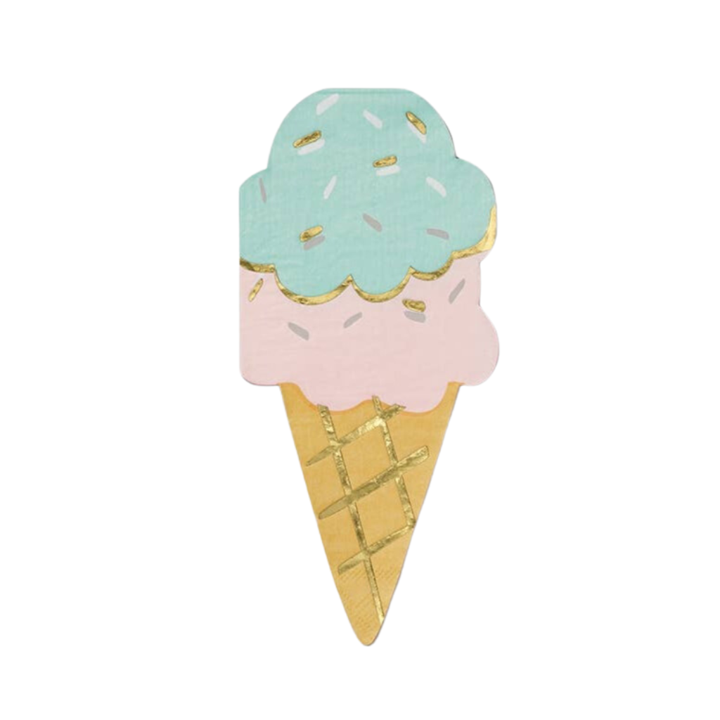 PASTEL ICE CREAM CONE NAPKINS Coterie Party Supplies 0 Faire Bonjour Fete - Party Supplies