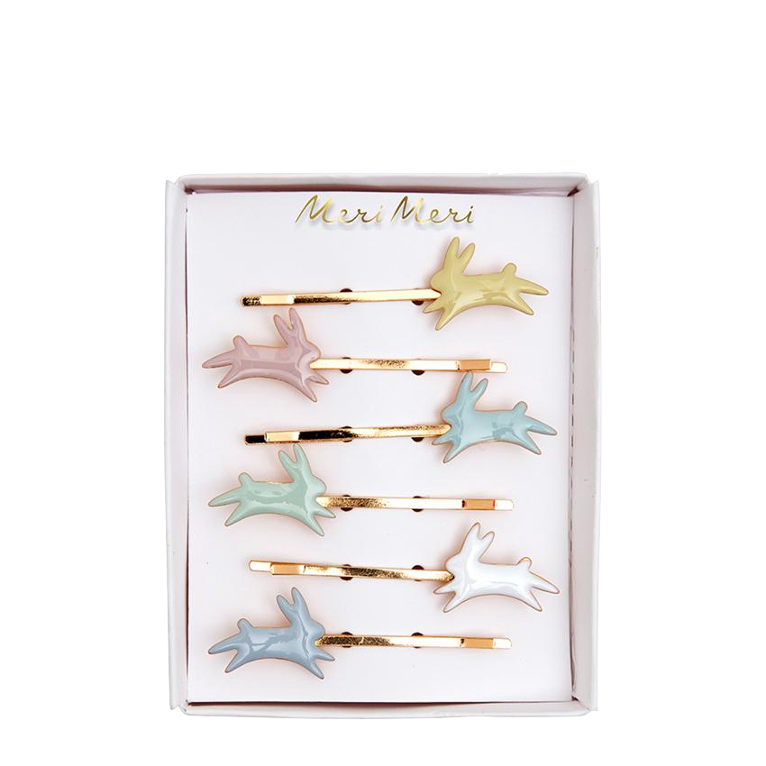 PASTEL BUNNY HAIR PINS Meri Meri Kid's Accessories & Costumes Bonjour Fete - Party Supplies