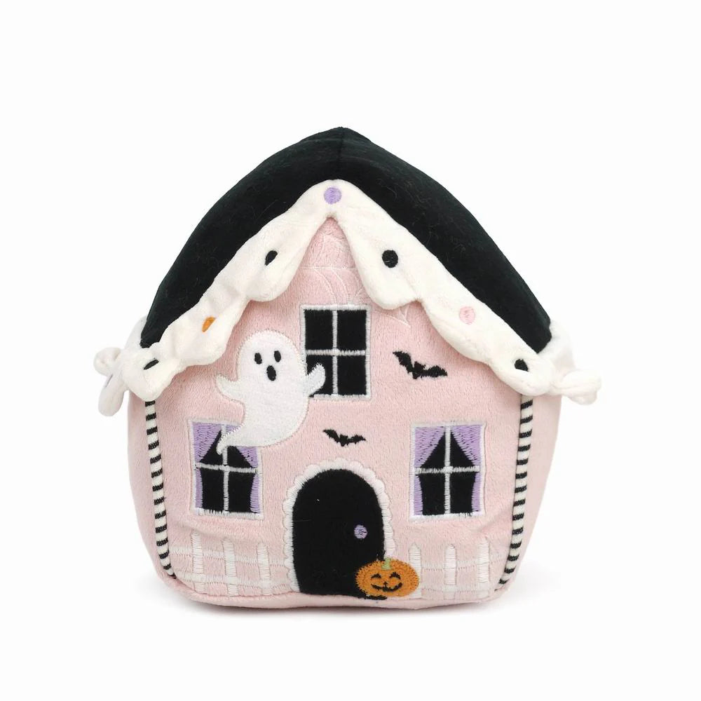 PINK HAUNTED HOUSE PLUSH TOY Mon Ami Halloween Party Favors & Boo Baskets Bonjour Fete - Party Supplies