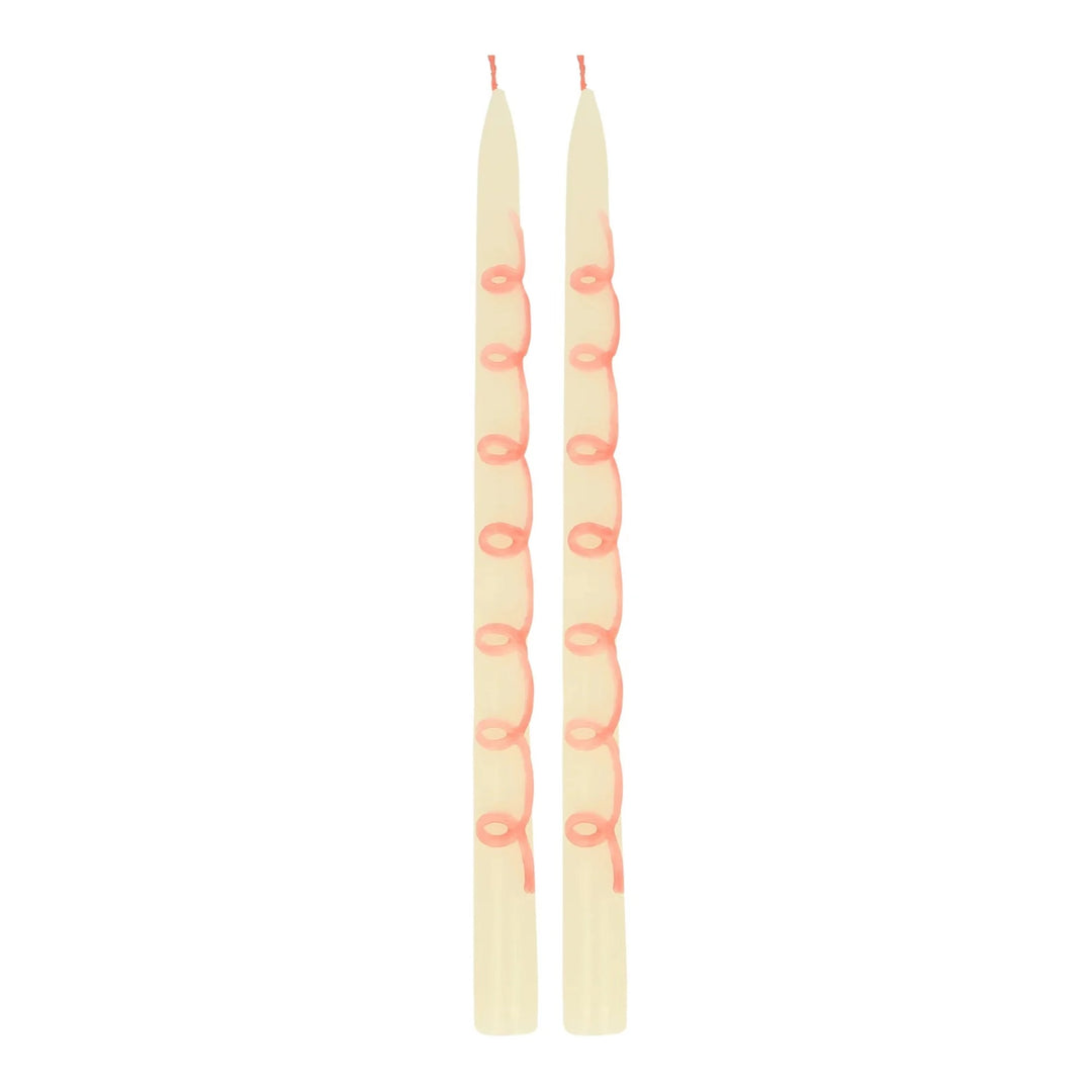 Pink Swirl Taper Candles Bonjour Fete Party Supplies Home Candles