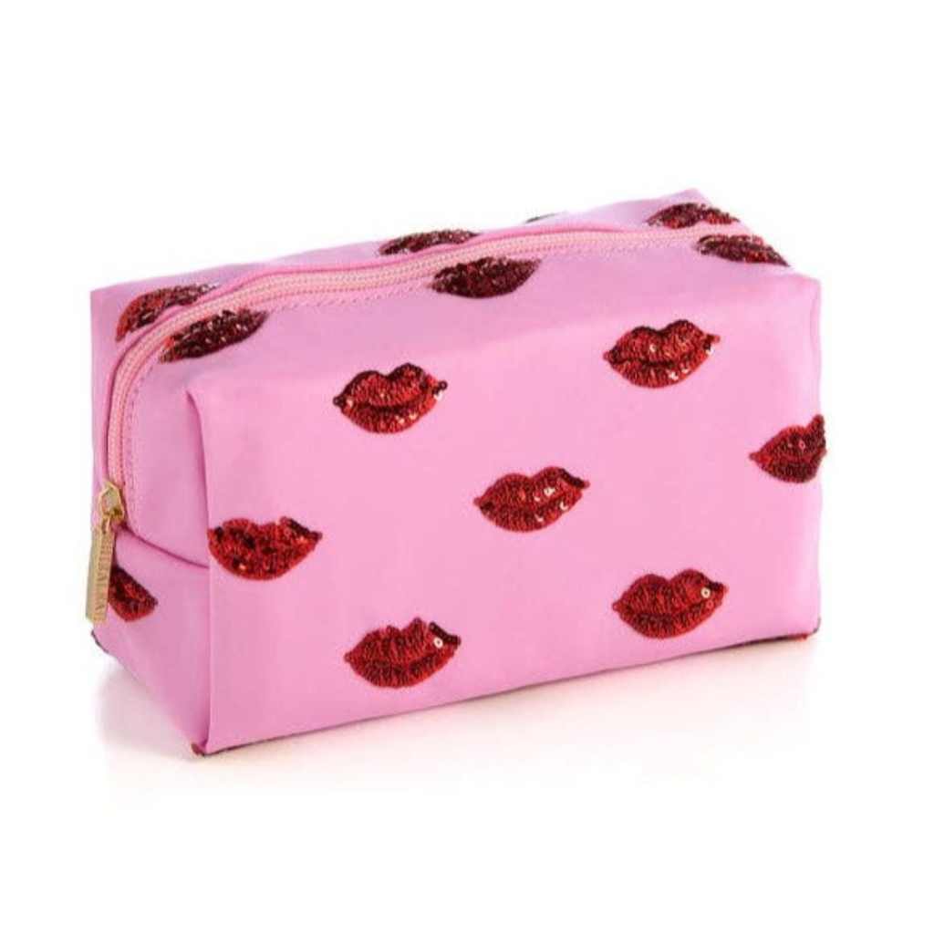 SEQUIN LIPS COSMETIC POUCH Shiraleah Bonjour Fete - Party Supplies