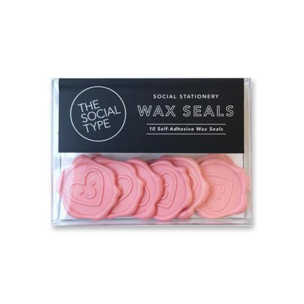 SMILEY HEART WAX ENVELOPE SEALS The Social Type Valentine’s Day Card Bonjour Fete - Party Supplies