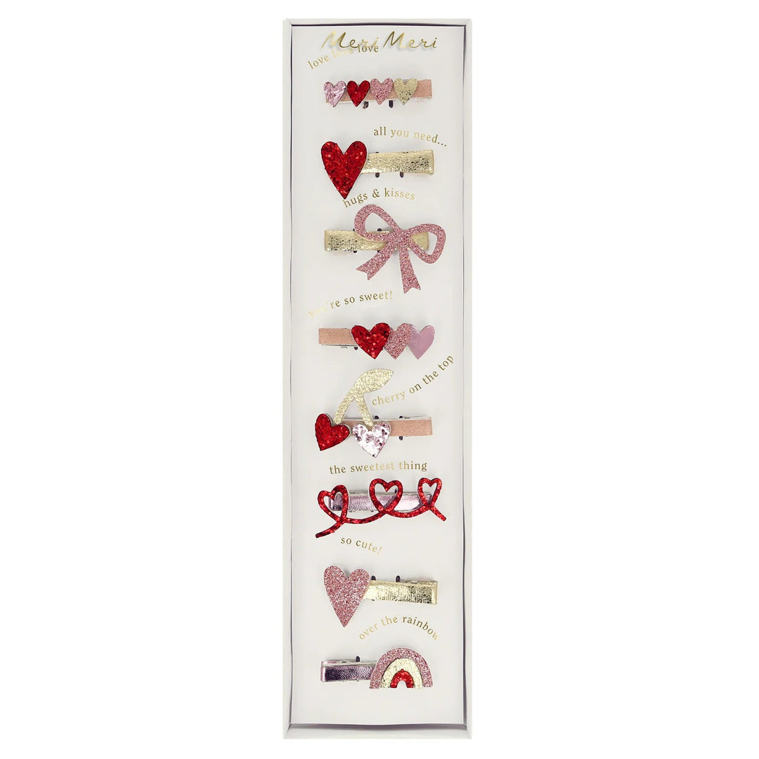 Sparkly Valentine's Day Hair Clips Bonjour Fete Party Supplies Valentine's Day Gifts