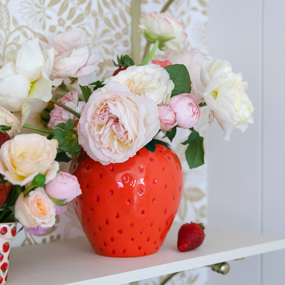 STRAWBERRY SHAPED VASE Ban.do Home Decor STRAWBERRY SHAPED VASE Bonjour Fete - Party Supplies