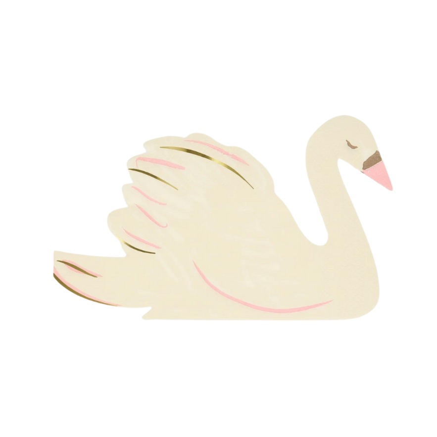 SWAN SHAPED NAPKINS Meri Meri Napkins Bonjour Fete - Party Supplies