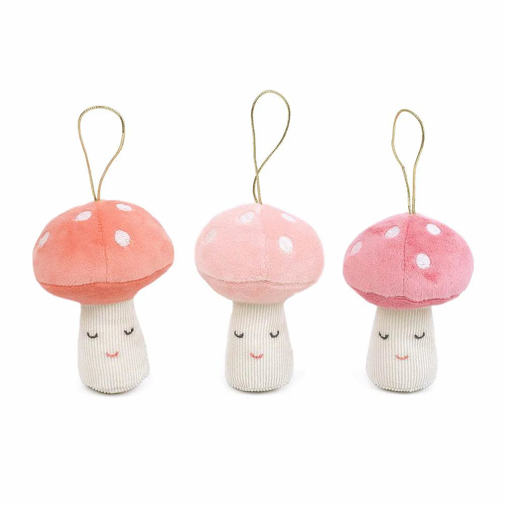 WOODLAND MUSHROOM PLUSH ORNAMENT Mon Ami Christmas Ornament Bonjour Fete - Party Supplies