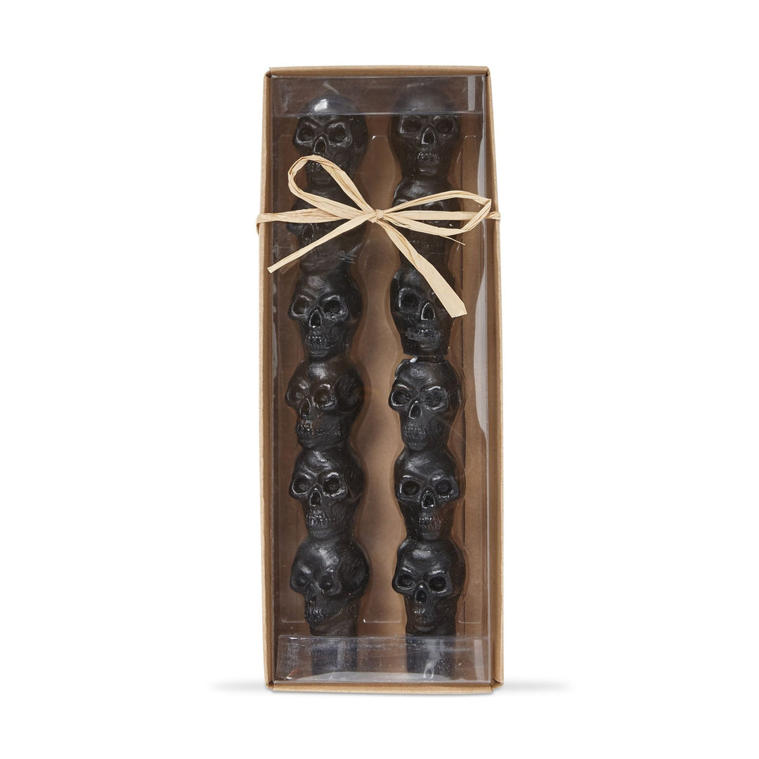 SKULL TAPER CANDLES Tag Halloween Home Decor Bonjour Fete - Party Supplies