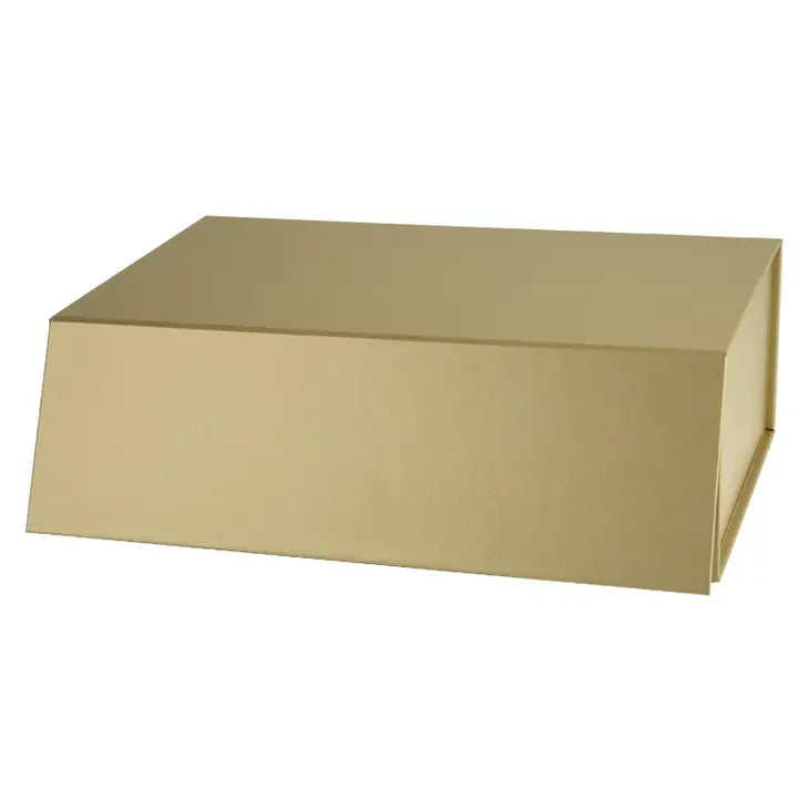 13.8x7.9x4.7" Collapsible Gift Box with Magnetic Closure Gold Wrapaholic Gifts & Packing Company Bonjour Fete - Party Supplies