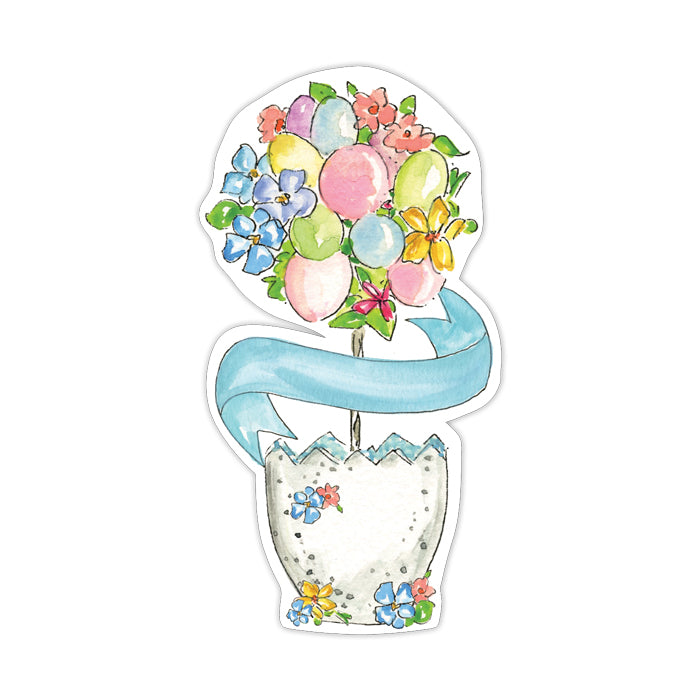 HANDPAINTED EGG TOPIARY DIE-CUT ACCENTS Rosanne Beck Collections Easter tableware Bonjour Fete - Party Supplies