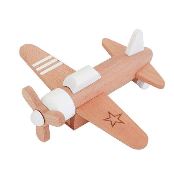 WHITE HIKOKI PULL-BACK PROPELLER PLANE kiko+ & gg* Toy Bonjour Fete - Party Supplies