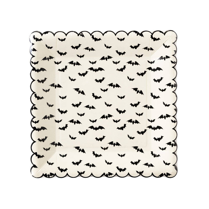 Bats Scallop Square Plates Bonjour Fete Party Supplies Halloween Party Supplies
