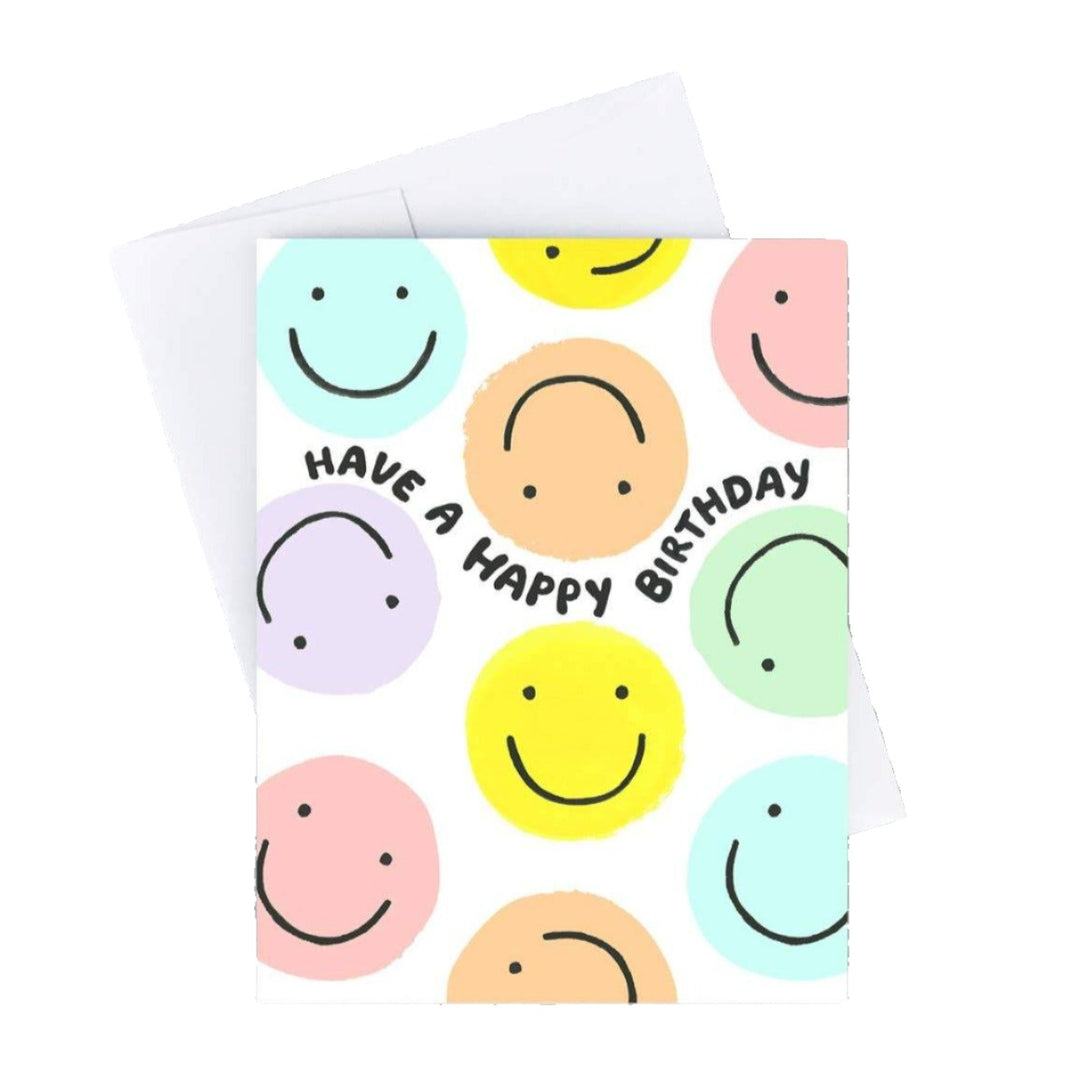 SMILEY HAPPY BIRTHDAY CARD Idlewild Greeting Card Bonjour Fete - Party Supplies