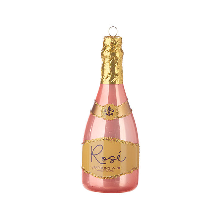 ROSE SPARKLING WINE ORNAMENT Raz Bonjour Fete - Party Supplies